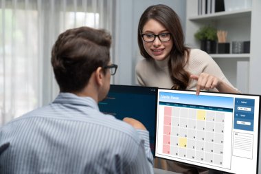 Kişisel organizatör ve çevrimiçi iş dünyası için hızlı zamanlama planlaması için bilgisayar yazılım uygulaması takvimiName