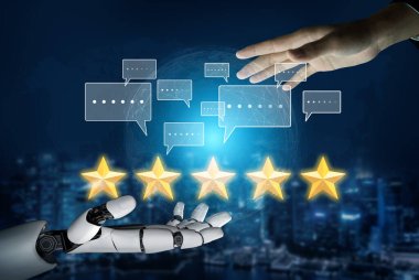 Yapay zeka, müşteri değerlendirmelerini tatmin, rafine hizmetleri geliştirmek ve marka itibarını artırmak için duygusal araçlar ve sanal asistanlarla analiz eder. Kefil