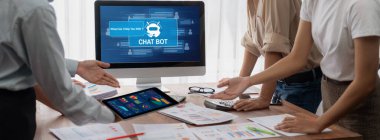 Chatbot yazılım uygulaması canlı çevrimiçi iş için otomatik olarak müşteri sorularına cevap verir