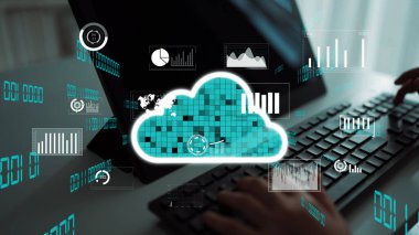 Veri analizlerinin bu görsel temsili ile bulut hesaplamasının dinamik dünyasını keşfedin, iş ve büyümedeki teknoloji rolünü gösterin. Xenic