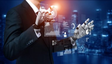 Yapay zeka, veri analizi gösterge paneli ile etkileşime girer, eğilimleri okur, kararları geliştirir ve gelişmiş veri analiz yetenekleri kullanılarak görüşleri geliştirir. Kefil