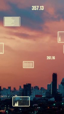 İş verileri analitik arayüzü akıllı şehrin üzerinde uçuyor ve iş zekasının geleceğini değiştiriyor. Stratejik plan için büyük verileri analiz etmek için bilgisayar yazılımı ve yapay zeka kullanılır .