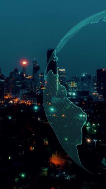 Akıllı şehirde küresel bağlantı ve internet ağı değişikliği. Gelecekteki kablosuz dijital bağlantı ve sosyal medya ağı kavramı .