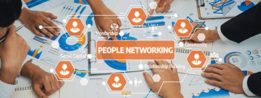 Profesyonel Toplantı Ayarlarında Ortak Ağ ve Yaratıcı Çizelgeler ve Diyagramlarla Topluluk Bağlantısı. Dostluk