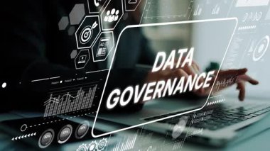 Analitik Grafikler ve İş Profesyonelleri için Modern Teknoloji Kavramları ile Dijital Çağ 'da Veri Yönetimi. Asemptotik akıllı veri analitiği.