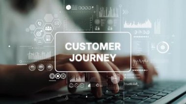 Veri Görselleştirme Elementleri ve Modern Teknoloji Teması ile Müşteri Seyahat Analizlerinin Detaylı Görsel Temsili. Asemptotik akıllı veri analitiği.