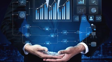 Data flow from database and cloud to processing and analytics dashboards, representing data analysis, automation, insight generation, and digital intelligence Marrow