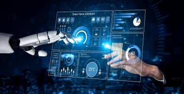 Yapay zeka, verileri analiz ederek, enerji kullanımını tahmin ederek, sıcaklığı ayarlayarak ve uygun konfor ve verimlilik için aygıt işlemlerini otomatikleştirerek akıllı evlere yardım eder. Kefil