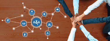 Dynamic scene showcasing diverse hands united in collaboration, emphasizing teamwork and innovation in modern business settings for effective strategy development. Amity