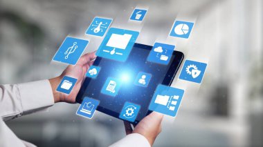 Concept of managing online folders with digital file organization, cloud storage, and secure sharing. Online folders improve workflow, online folders ensure access control. Gist