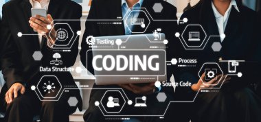 Asyalı iş başvurusu için başvuran kişi iş görüşmesi için bekleme odasında oturuyor. Ofis çalışanı ya da iş adamları dizüstü bilgisayar ve telefon kullanarak sıkışık bir odada birlikte çalışıyorlar. Alevli Dostluk