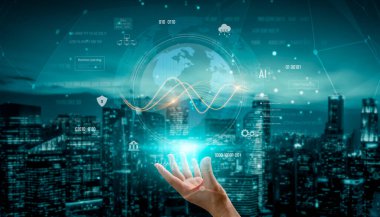 Küresel AI ve veri işleme sistemi, dijital ağ ve akıllı teknolojinin küresel entegrasyonu ile veri, yapay zeka ve işleme verimliliğini arttırır.