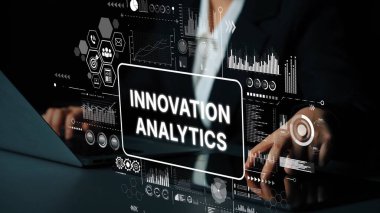 Innovative Technology Theme with Data Analytics and Modern Business Insights for Digital Solutions. Asymptotic smart data analytic.