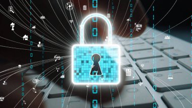 This image illustrates a digital lock symbol on a keyboard, representing the importance of cyber security and protection against cyber threats in the digital age. Xenic