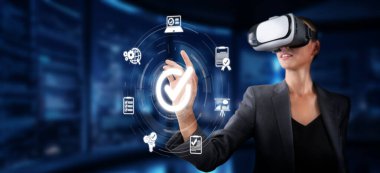 This image illustrates the integration of virtual reality technology in enhancing quality control and service management, showcasing innovative approaches to efficiency. XDMCP