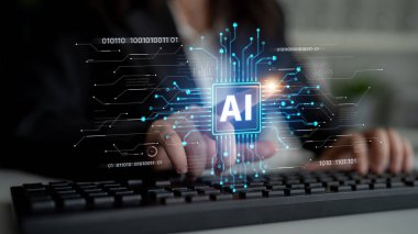 LLM Teknoloji, Büyük Veri, Makine Öğrenme, İş Desteği için Üretici AI, Geleceğin AI Teknolojisi ve Yapay Zeka Mühendisliği Asistan Beyin İşlemcisi. Eğri