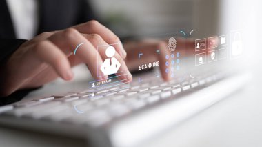 A digital security system for user authentication and access control. A concept of data protection using passwords, biometrics, and secure login. Motif