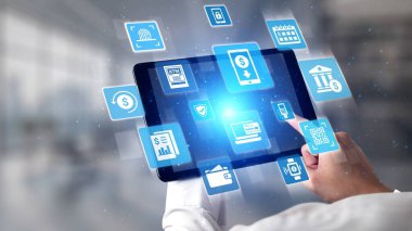 Çevrimiçi bankacılık ve dijital bankacılık yeniliği finans ve teknolojiyi birleştirir, çevrimiçi bankacılık sistemlerini optimize eder, mobil bankacılık hizmetleri ve kusursuz deneyim için fintech. Spire.