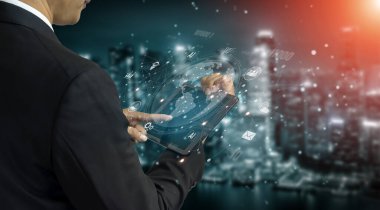 Veri, finans, analitik, ekomünikasyon, iletişim ve otomasyon kıtalar arası teknoloji ve bulut kesesi aracılığıyla küresel yapay zekayla çalışan dijital ağ ekosistemi