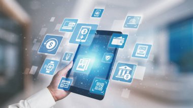 Çevrimiçi bankacılık ve dijital bankacılık yeniliği finans ve teknolojiyi birleştirir, çevrimiçi bankacılık sistemlerini optimize eder, mobil bankacılık hizmetleri ve kusursuz deneyim için fintech. Spire.