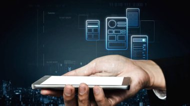 UI UX mockup showing application layout, structure, and code interface. UI design defines user flow, UI design improves clarity, UI design enhances experience, and UX design supports logic. Marrow