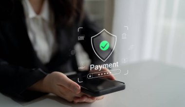 Concept of a secure payment gateway. This system uses encryption and authentication to protect financial transactions, ensuring safe and private online payments for users. Fermion