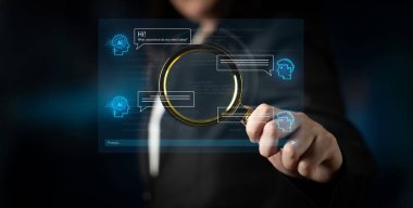 Yapay zeka sohbet robotu arayüzü otomatik kullanıcı desteği ve bilgi alışverişi için iletişimi, sohbet robotunu ve yapay zeka etkileşimini kolaylaştırır