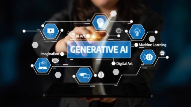 Explore the fascinating world of generative AI with this engaging visual representation showcasing digital art and innovative technology concepts on a dark background. Tessel