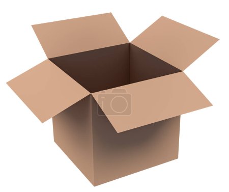 Gift and delivering concept. Empty carton brown box isolated on white