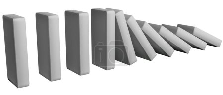 Photo for The blocks domino are pushing. Trends and problems concept. Isolated on white background - Royalty Free Image