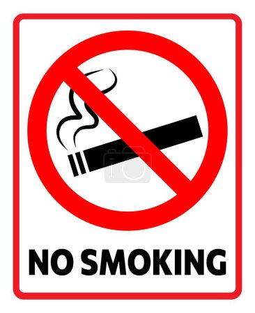 Téléchargez les illustrations : Sing No smoking with text. Stop cigarette symbol. Vector illustration - en licence libre de droit