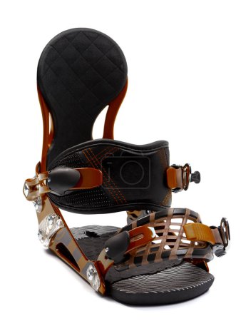 Photo for Brown snowboard binding isolated on white background - Royalty Free Image