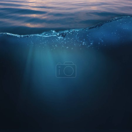 Téléchargez les photos : Deep underwater, abstract marine background. Tranquil view - en image libre de droit