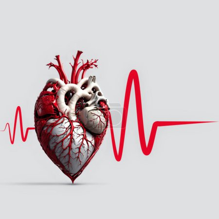 Foto de Salud humana. Medicina abstracta y antecedentes saludables con imagen estilizada del corazón - Imagen libre de derechos