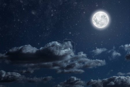 A backgrounds night sky with stars moon and clouds for Christmas Poster 625483080