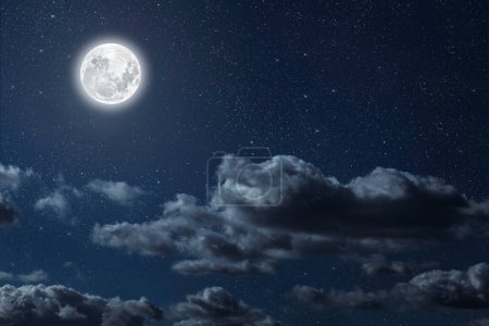 A backgrounds night sky with stars moon and clouds for Christmas Poster 625483142