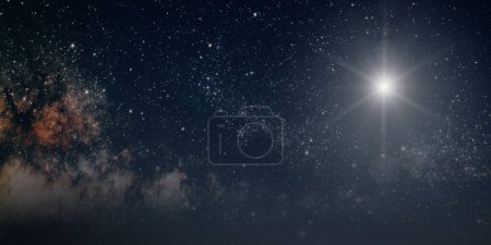 A backgrounds night sky with stars moon and clouds for ChristmasElements of this image furnished by NASA Poster 625483252