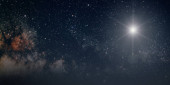 A backgrounds night sky with stars moon and clouds for ChristmasElements of this image furnished by NASA Poster #625483252
