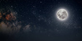 A backgrounds night sky with stars moon and clouds for ChristmasElements of this image furnished by NASA Poster #625483260