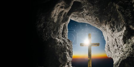 Photo for Easter cross on the holiday background - Royalty Free Image