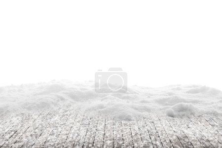 Téléchargez les photos : Fond de Noël d'hiver avec neige sur le bois - en image libre de droit