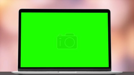 Photo for Modern laptop computer on the table on the boke background - Royalty Free Image