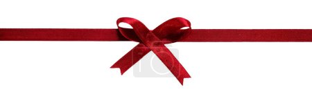 Red ribbon with a bow isolated on a white background