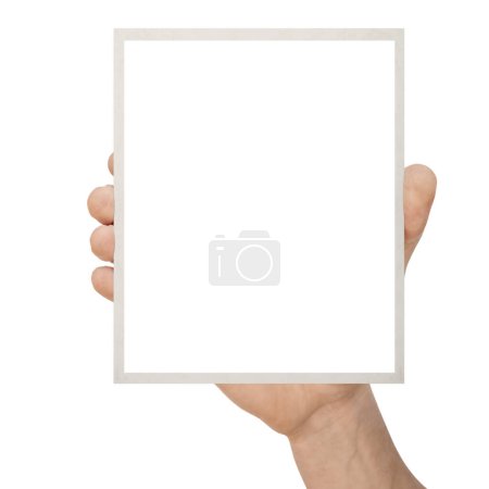 Polaroid-Karte leer in einer Hand auf den PNG-Hintergründen