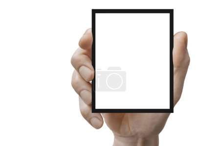 Téléchargez les photos : Carte polaroid vierge dans une main sur les fonds png - en image libre de droit