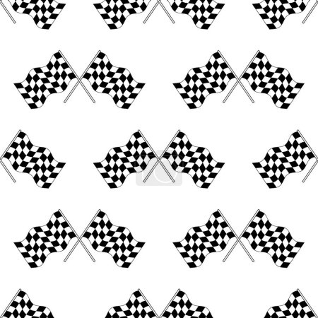 Illustration for Checkered racing flags seamless pattern - Royalty Free Image