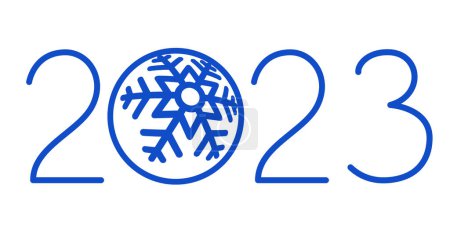 Illustration for Illustration of the Christmass ball and 2023 New Year number - Royalty Free Image