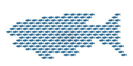 Téléchargez les illustrations : Illustration of an abstract fish silhouette - en licence libre de droit