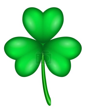 Téléchargez les illustrations : Green clover shamrock illustration. Symbol of St. Patrick's Day in Ireland - en licence libre de droit