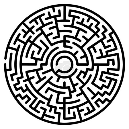 Illustration eines runden Labyrinthdesigns für die Freizeit